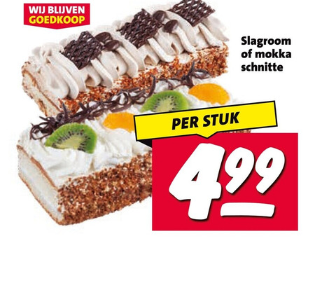mokkaschnitt slagroomschnitte stuk slagroom mokka schnitte folder aanbieding bij Nettorama