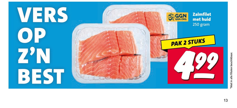 zalmfilet 2 13 250 vers best huid pak stuks beschikbaar folder aanbieding bij Nettorama