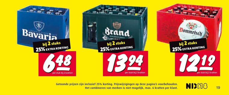 brand dommelsch bavaria krat bier 2 6 19 25 stuks stuk kratten voorbehouden combineren merken nix18 folder aanbieding bij Nettorama Dommelsch krat bier folder aanbieding bij Nettorama - details