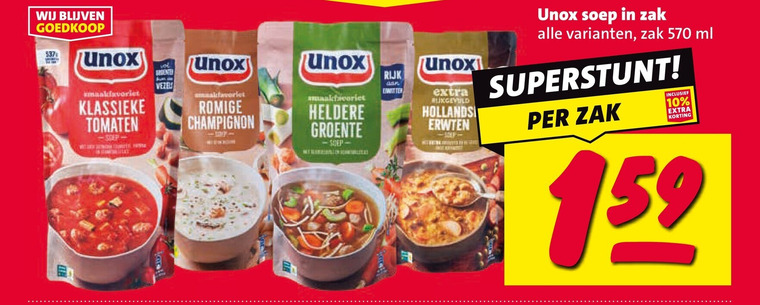 unox soep 10 heldere groente rijk zak ml hollands erwten vezel klassieke tomaten soup romige champignon folder aanbieding bij Nettorama Unox soep folder aanbieding bij Nettorama - details