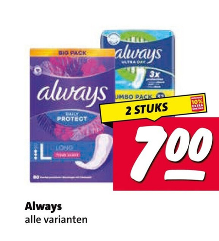 Always   inlegkruisjes, maandverband folder aanbieding bij  Nettorama - details