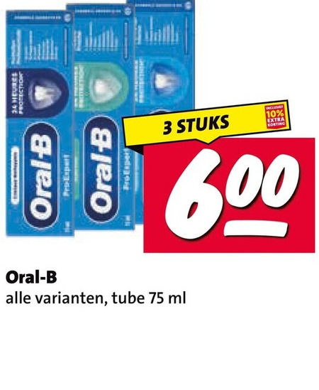 oral-b tandpasta 3 10 600 oral b stuks tube ml folder aanbieding bij Nettorama Oral-B tandpasta folder aanbieding bij Nettorama - details