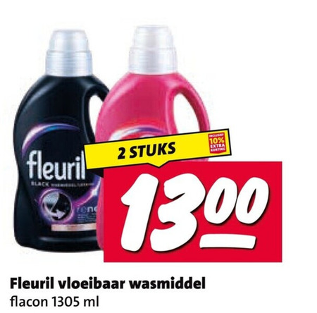 fleuril wasmiddel 2 10 black stuks vloeibaar flacon ml folder aanbieding bij Nettorama Fleuril wasmiddel folder aanbieding bij Nettorama - details