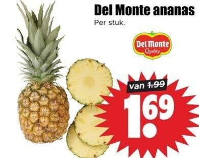 Del Monte   ananas folder aanbieding bij  Dirk - details