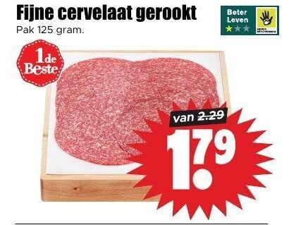 cervelaatworst fijne cervelaat gerookt pak beter leven 17 folder aanbieding bij Dirk