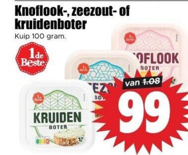 kruidenboter 99 100 knoflook zeezout kuip ide kruiden boter folder aanbieding bij Dirk