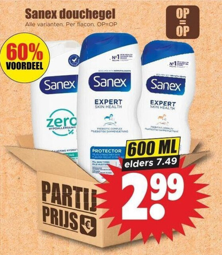sanex douchegel 60 600 flacon voordeel zero expert skin health protector helps all types party ml elders folder aanbieding bij Dirk Sanex douchegel folder aanbieding bij Dirk - details