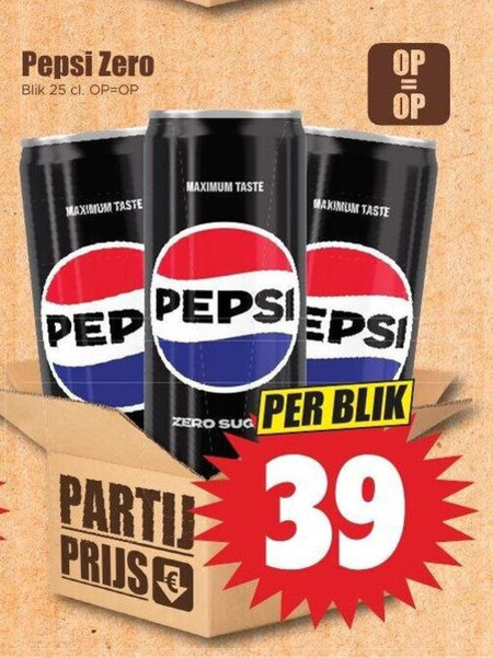 pepsi cola 25 zero blik taste party folder aanbieding bij Dirk Pepsi cola folder aanbieding bij Dirk - details
