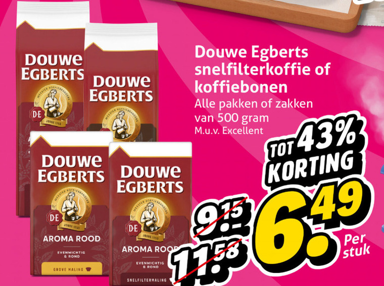 Douwe Egberts   koffiebonen, koffie folder aanbieding bij  Hoogvliet - details