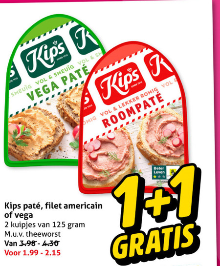 Kips   filet americain, pate folder aanbieding bij  Hoogvliet - details