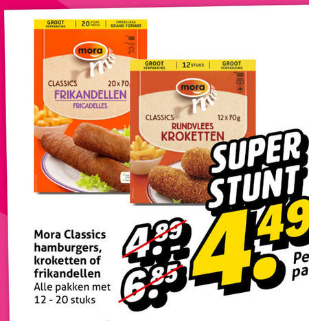 Mora   frikandellen, kroket folder aanbieding bij  Hoogvliet - details