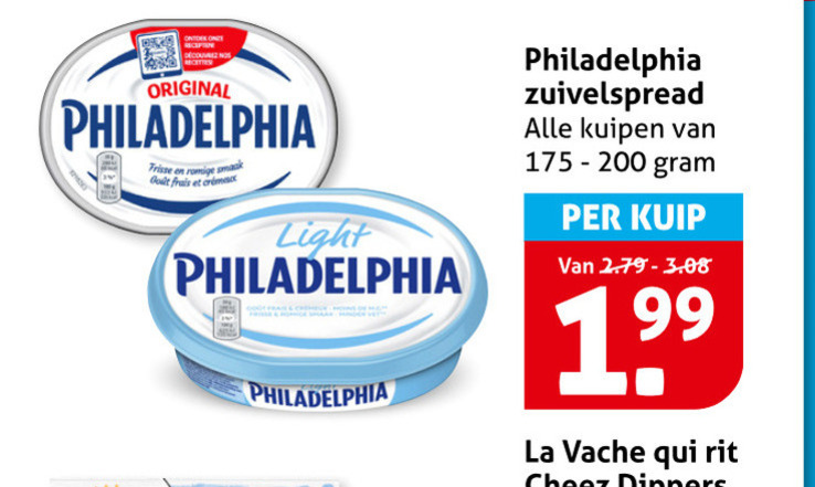 Philadelphia   zuivelspread folder aanbieding bij  Hoogvliet - details
