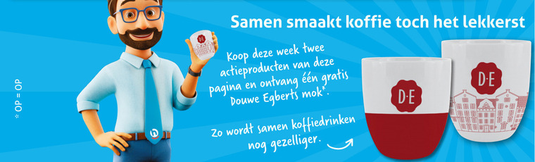 douwe egberts koffie smaakt week twee actieproducten pagina mok gezelliger folder aanbieding bij Hoogvliet Douwe Egberts koffie folder aanbieding bij Hoogvliet - details