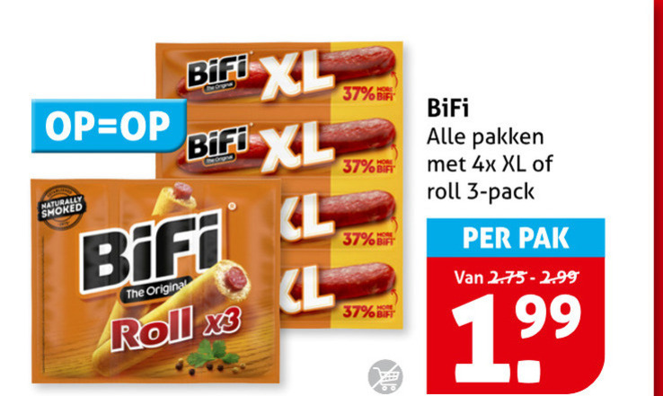 Bifi   bierworstjes folder aanbieding bij  Hoogvliet - details