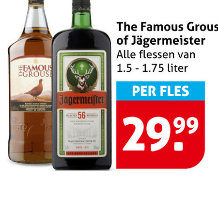 Famous Grouse   kruidenbitter, whisky folder aanbieding bij  Hoogvliet - details