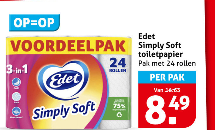Edet   toiletpapier folder aanbieding bij  Hoogvliet - details