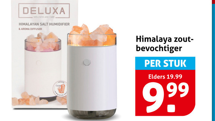 luchtbevochtiger wellness and care salt humidifier aroma diffuser himalaya zout bevochtiger stuk elders folder aanbieding bij Hoogvliet