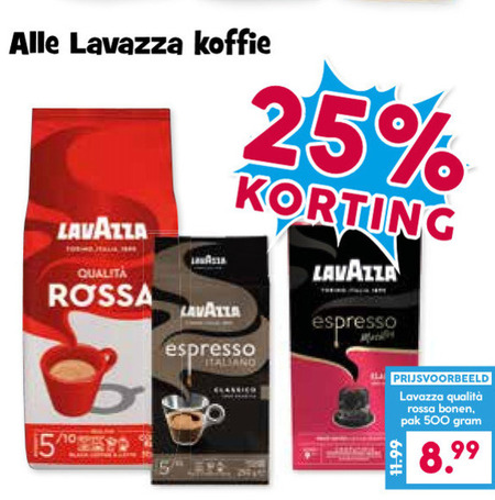 lavazza koffiecups koffiebonen koffie 10 15 25 500 qualita rossa espresso italiano bonen pak folder aanbieding bij Boons Markt Lavazza koffiecups, koffie folder aanbieding bij Boons Markt - details