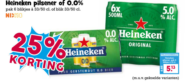 Heineken 0.0   blikje bier folder aanbieding bij  Boons&nbsp;Markt - details