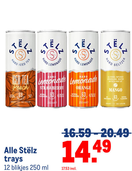 Stelz   hard seltzer folder aanbieding bij  Makro - details
