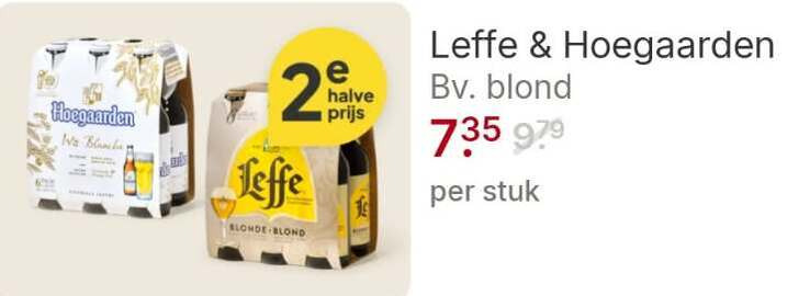 hoegaarden leffe speciaalbieren blikjes bier 2 blanche blonde blond halve stuk folder aanbieding bij Picnic Hoegaarden blikje bier, speciaalbier folder aanbieding bij Picnic - details