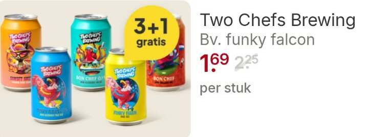 speciaalbieren 1 3 225 two chefs bon chef brewing funky falcon stuk folder aanbieding bij Picnic