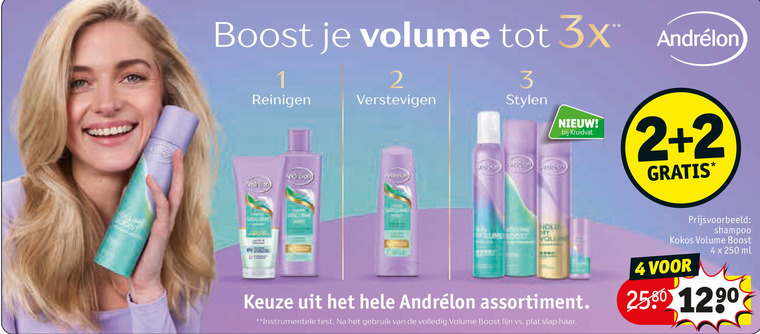 Andrelon   droogshampoo, shampoo folder aanbieding bij  Kruidvat - details