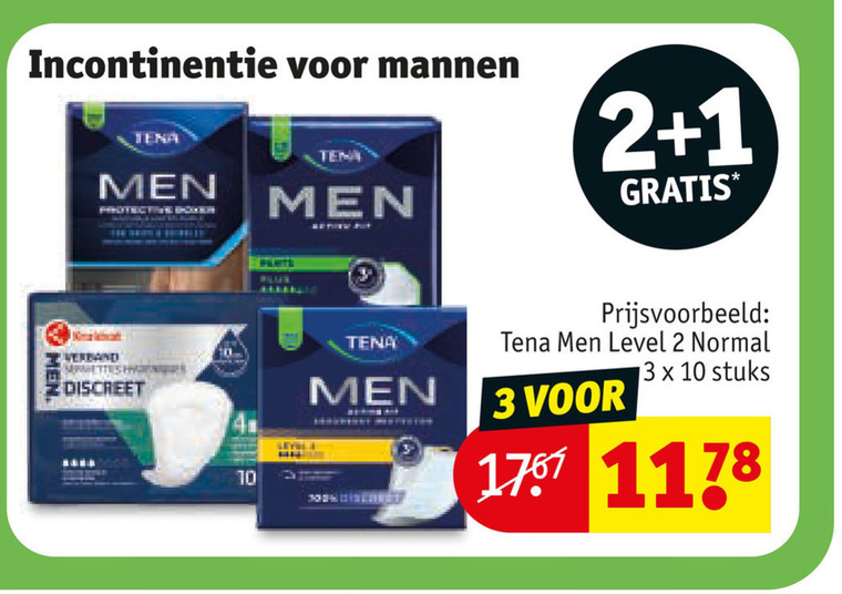 incontinentieverband 1 2 3 10 incontinentie mannen men tena verband hom discreet level normal stuks folder aanbieding bij Kruidvat