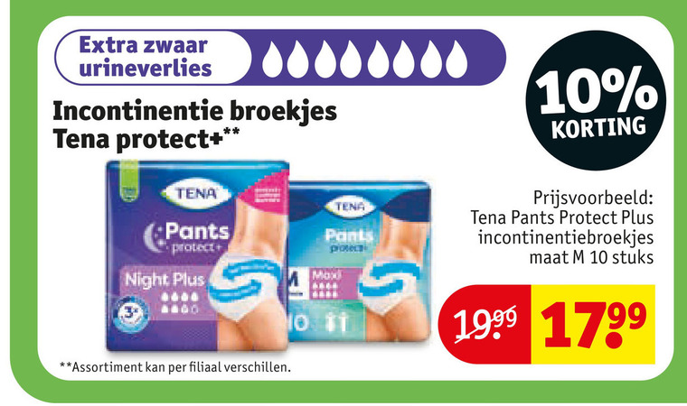 tena lady incontinentieverband 10 11 zwaar urineverlies incontinentie broekjes protect pants night maat stuks assortiment filiaal folder aanbieding bij Kruidvat Tena Lady incontinentieverband folder aanbieding bij Kruidvat - details