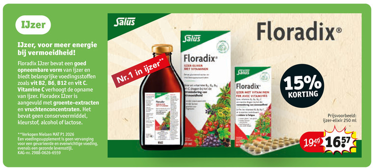 Floradix   voedingssupplement folder aanbieding bij  Kruidvat - details