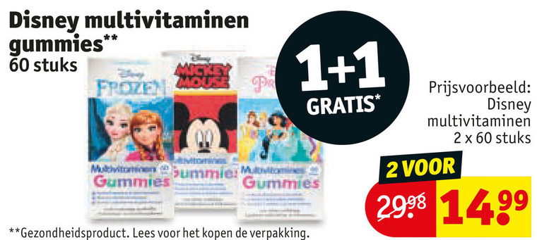 gummies multivitaminen 1 2 60 disney stuks frozen gezondheidsproduct lees folder aanbieding bij Kruidvat Gummies multivitaminen folder aanbieding bij Kruidvat - details