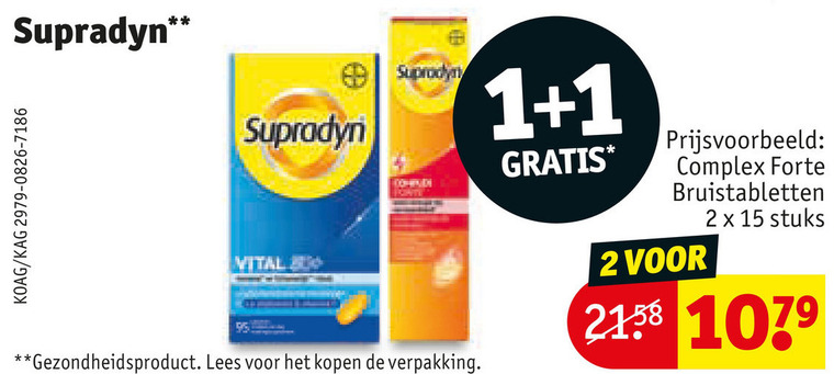supradyn multivitaminen 1 2 15 vital gezondheidsproduct lees complex forte bruistabletten stuks folder aanbieding bij Kruidvat Supradyn multivitaminen folder aanbieding bij Kruidvat - details