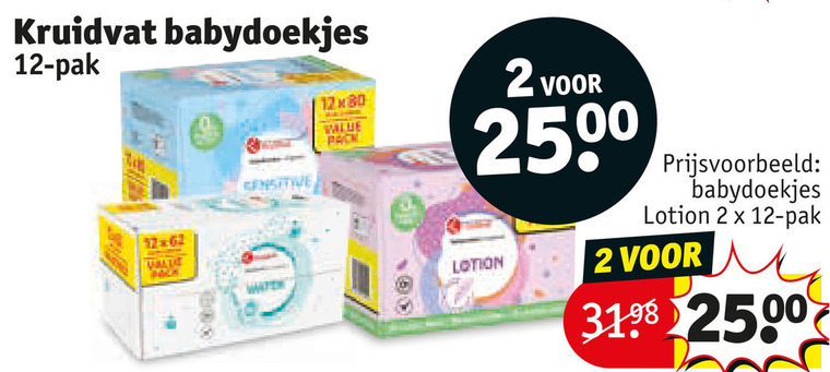 kruidvat huismerk billendoekjes 2 12 babydoekjes pak pack 250 lotion folder aanbieding bij Kruidvat Kruidvat Huismerk billendoekjes folder aanbieding bij Kruidvat - details