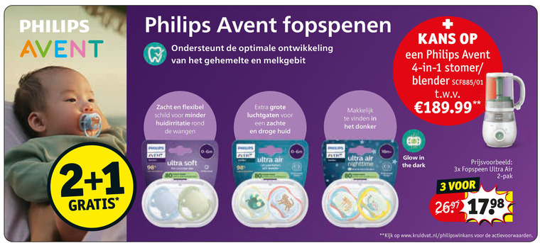 Avent   fopspeen folder aanbieding bij  Kruidvat - details