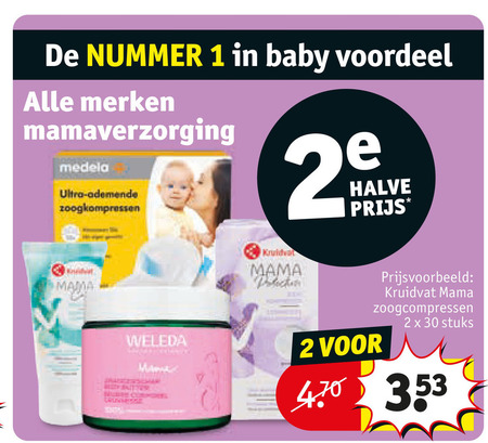 zoogcompressen 1 2 20 30 nummer baby voordeel merken mamaverzorging ultra ademende zoogkompressen halve mama weleda kruidvat stuks folder aanbieding bij Kruidvat