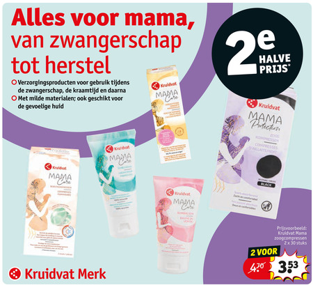 kruidvat huismerk zoogcompressen 2 30 mama zwangerschap herstel verzorgingsproducten gebruik milde materialen gevoelige huid care compressor halve protection kompressen compresses zacht black merk stuks folder aanbieding bij Kruidvat Kruidvat Huismerk zoogcompres folder aanbieding bij Kruidvat - details