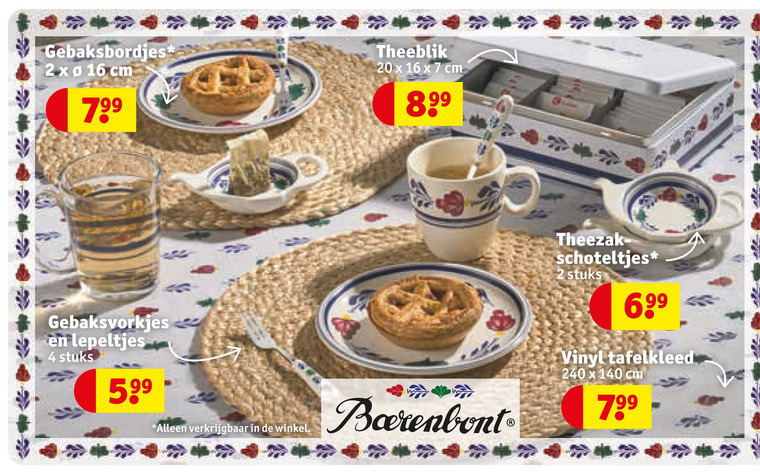 Boerenbont   tafelzeil, gebaksvorkjes folder aanbieding bij  Kruidvat - details