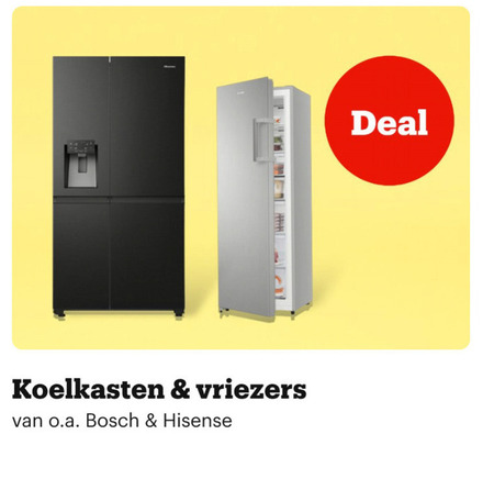 koelvriescombinatie vrieskast deal koelkasten vriezers o.a. bosch folder aanbieding bij Bol.com