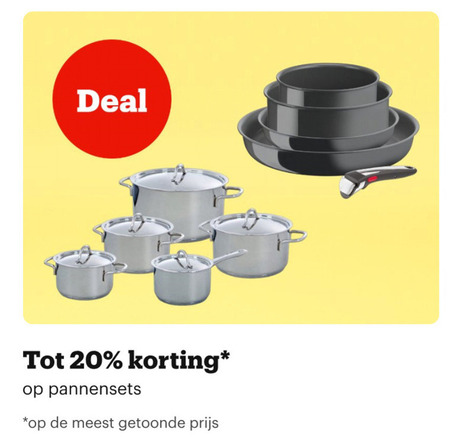 pannenset 20 deal pannensets folder aanbieding bij Bol.com
