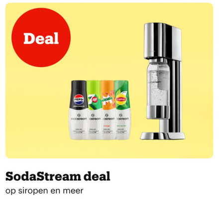 sodastream frisdrankautomaat deal pepsi up lipton siropen folder aanbieding bij Bol.com frisdrankautomaat folder aanbieding bij Bol.com - details
