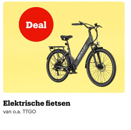 elektrische fietsen deal o.a. folder aanbieding bij Bol.com