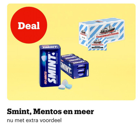 mentos smint kauwgom 50 deal mints voordeel friend folder aanbieding bij Bol.com Smint kauwgom folder aanbieding bij Bol.com - details