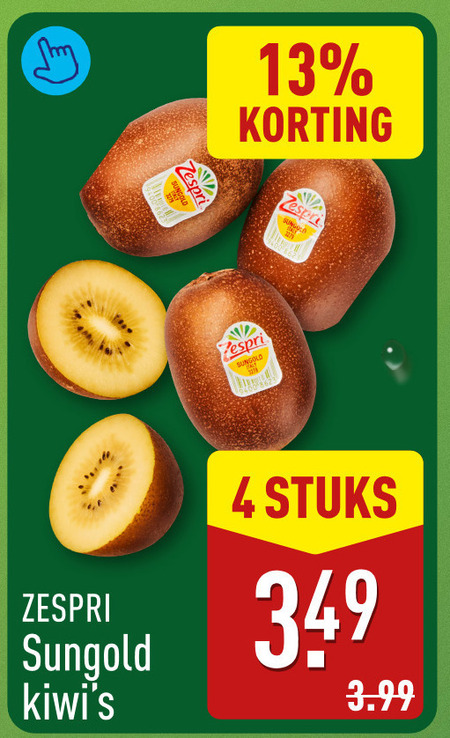 kiwi 4 13 zespri sungold stuks 3.99 folder aanbieding bij Aldi