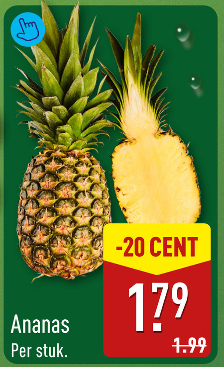 ananas stuk cent folder aanbieding bij Aldi
