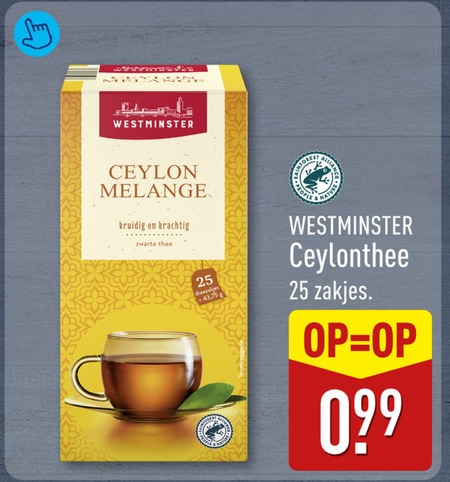 westminster thee 25 ceylon melange kruidig zwarte theezakjes nature ceylonthee zakjes folder aanbieding bij Aldi Westminster thee folder aanbieding bij Aldi - details