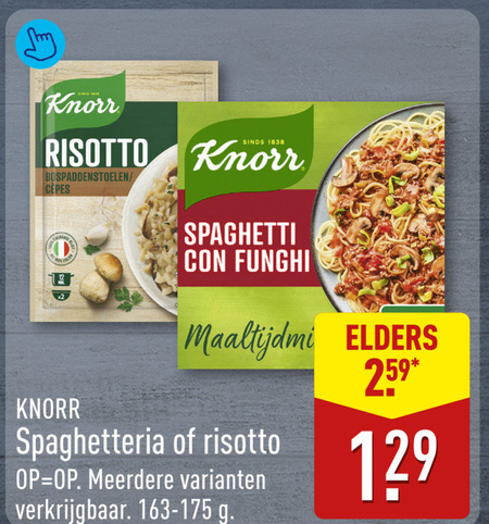 knorr maaltijdmix 12 risotto bospaddenstoelen spaghetti funghi elders meerdere folder aanbieding bij Aldi Knorr maaltijdmix folder aanbieding bij Aldi - details