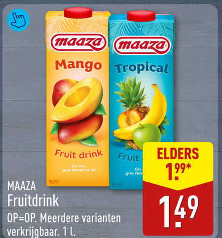 maaza fruitdrank 1 mango tropical fruit drink fruitdrink go you it des elders meerdere l folder aanbieding bij Aldi Maaza fruitdrank folder aanbieding bij Aldi - details
