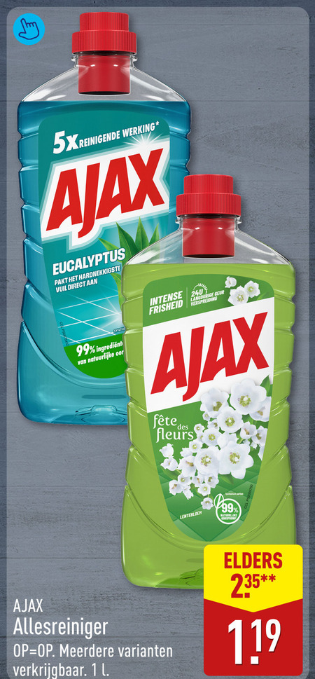 Ajax   allesreiniger folder aanbieding bij  Aldi - details