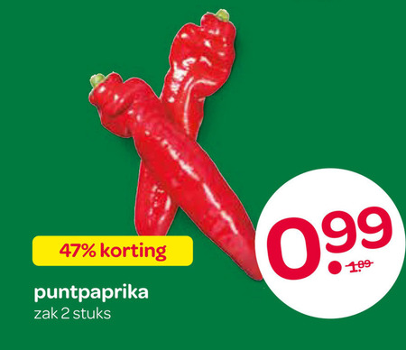puntpaprika 2 zak stuks folder aanbieding bij Spar