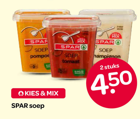 spar huismerk soep 2 450 pompoen mix tomaat champignon stuks folder aanbieding bij Spar Spar Huismerk soep folder aanbieding bij Spar - details